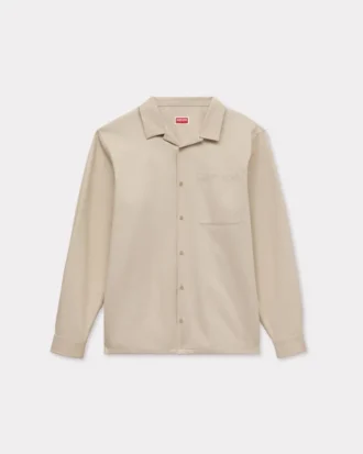 ”Kenzo Signature” oversized-skjorta i bomull med fiskbensmönster