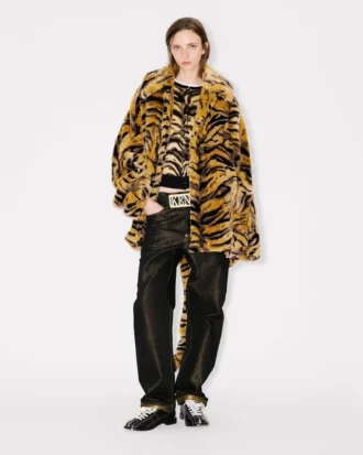 Kenzo Tiger’ oversized-kappa i fuskpäls