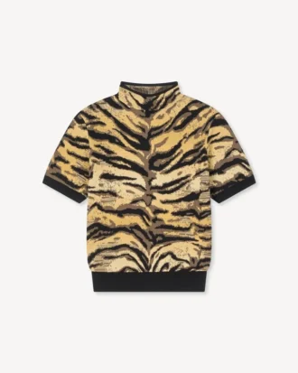 Kenzo Tiger-tröja med hög hals i bomulls- och ullblandning