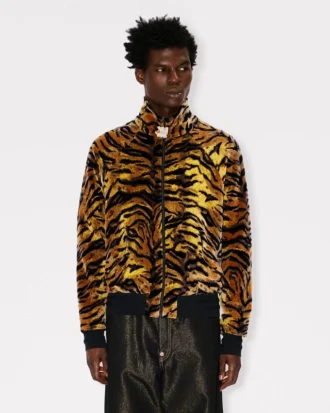Kenzo Tiger-träningsjacka i sammetjacquard