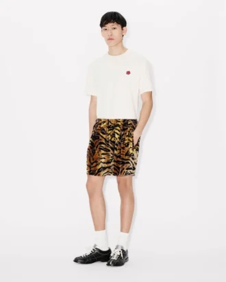Kenzo Tiger’ träningsshorts i sammetjacquard