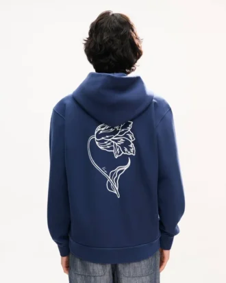 Kenzo Tulip broderad hoodie med dragkedja i bomull