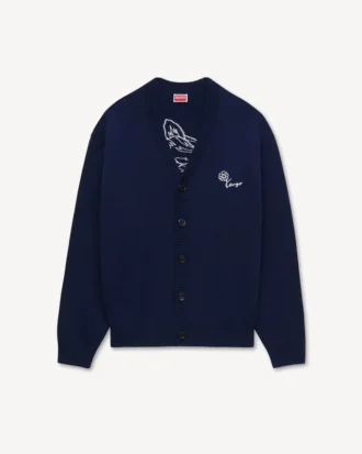 Kenzo Tulip’ broderad kofta i ull och bomull