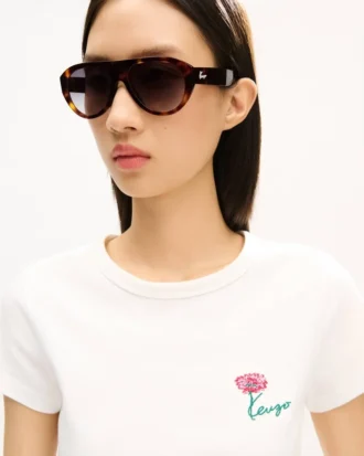 Kenzo Tulip’ broderad T-shirt i bomull Kenzo Tulip’ broderad T-shirt i bomull