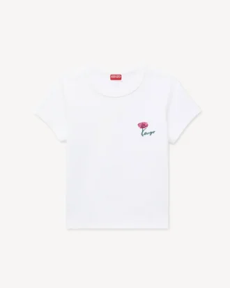 Kenzo Tulip’ broderad T-shirt i bomull Kenzo Tulip’ broderad T-shirt i bomull