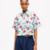 Kenzo Tulip kortärmad skjorta i poplinbomull Kenzo Tulip kortärmad skjorta i poplinbomull