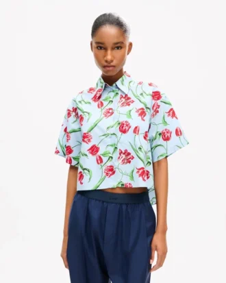 Kenzo Tulip kortärmad skjorta i poplinbomull Kenzo Tulip kortärmad skjorta i poplinbomull