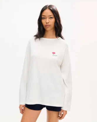 Kenzo Tulip’ långärmad avslappnad T-shirt i bomull Kenzo Tulip’ långärmad avslappnad T-shirt i bomull