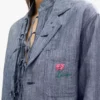 Kenzo Tulip’ lätt arbetsjacka i tvättad blandad linne-denim