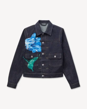 Kenzo Tulip’ Slim Pleated Trucker Jacket i japansk denim