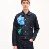 Kenzo Tulip’ Slim Pleated Trucker Jacket i japansk denim