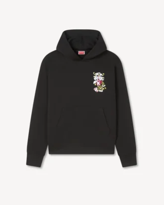 Kenzo Wild Tiger-broderad hoodie i bomull