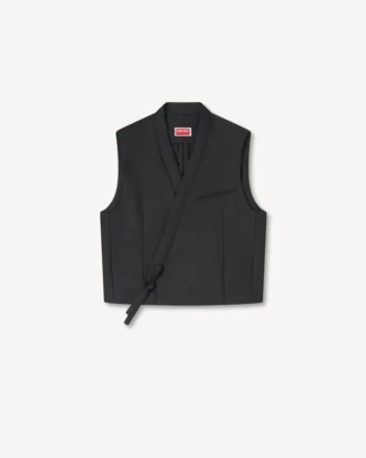 Kimono-väst i nyull och siden