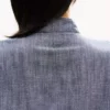 Kort klänning i tvättad blandad linne-denim Kort klänning i tvättad blandad linne-denim