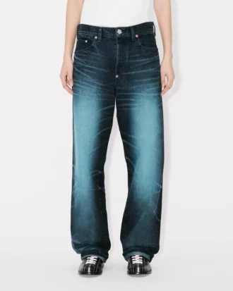 Lågmidjade boyfriend-jeans i japansk denim