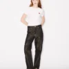 Lågmidjade boyfriend-jeans i japansk lurex-denim