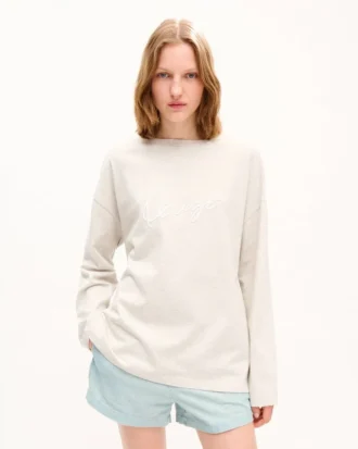 Långärmad T-shirt i bomull med broderat ”Kenzo Signature”