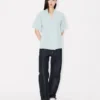 Löst sittande kimonoskjorta i blekt chambray i stenfärg Löst sittande kimonoskjorta i blekt chambray i stenfärg