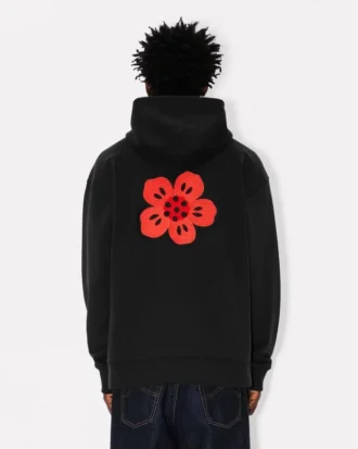 Oversized-hoodie i bomull med broderat ”Boke Flower”-mönster