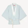 Oversized kimonoskjorta i Stone Bleach Chambray
