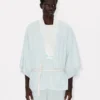 Oversized kimonoskjorta i Stone Bleach Chambray