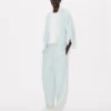 Oversized kimonoskjorta i Stone Bleach Chambray