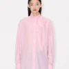 Oversized skjorta med rosett i blandad siden Oversized skjorta med rosett i blandad siden
