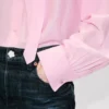 Oversized skjorta med rosett i blandad siden Oversized skjorta med rosett i blandad siden