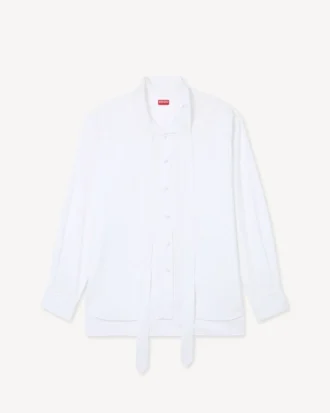 Oversized skjorta med rosett i bomull