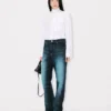 Oversized skjorta med rosett i bomull Oversized skjorta med rosett i bomull