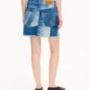Patchwork-kortkjol i japansk denim Patchwork-kortkjol i japansk denim