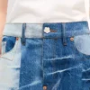 Patchwork-kortkjol i japansk denim Patchwork-kortkjol i japansk denim