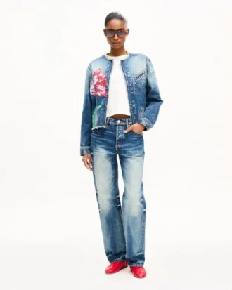 Raka byxor ”Kenzo Tulip” i japansk denim