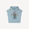 Ärmlös hoodie i frotté med tryck ”Happy Sweet”