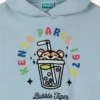 Ärmlös hoodie i frotté med tryck ”Happy Sweet”