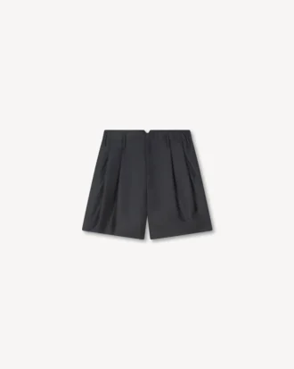 Skräddarsydda shorts i ny ull och silke