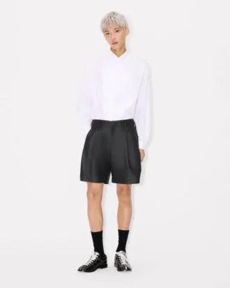Skräddarsydda shorts i ny ull och silke