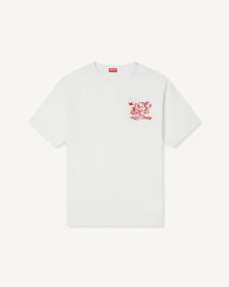 T-shirt i bomull med broderad kontur i ”Kenzo Cartoon”-motiv