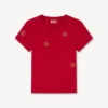 T-shirt i bomull med broderat mönster ”Boke Flower” T-shirt i bomull med broderat mönster ”Boke Flower”