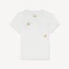 T-shirt i bomull med broderat mönster ”Boke Flower” T-shirt i bomull med broderat mönster ”Boke Flower”