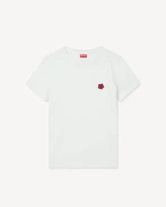 T-shirt med broderat ”Boke Flower”-motiv i bomull