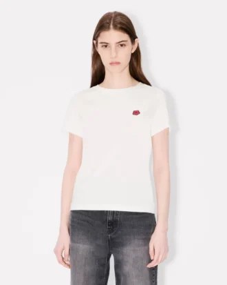 T-shirt med broderat ”Boke Flower”-motiv i bomull