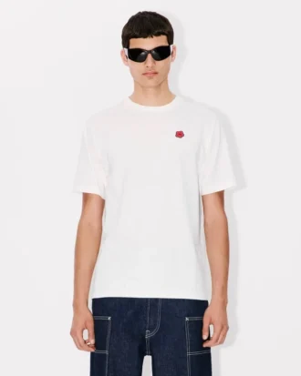 T-shirt med broderat ”Boke Flower”-motiv i bomull