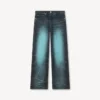 Uppvikta jeans i vid passform i japanskt denim Uppvikta jeans i vid passform i japanskt denim