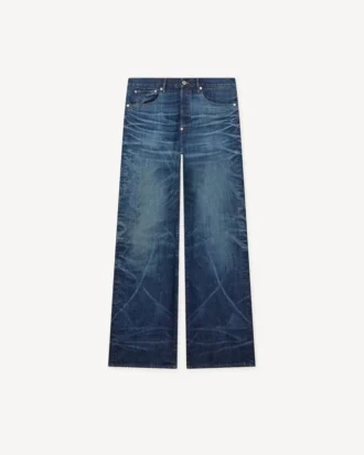 Uppvikta jeans i vid passform i japanskt denim