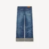 Uppvikta jeans i vid passform i japanskt denim Uppvikta jeans i vid passform i japanskt denim