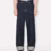 Uppvikta jeans i vid passform i japanskt denim Uppvikta jeans i vid passform i japanskt denim