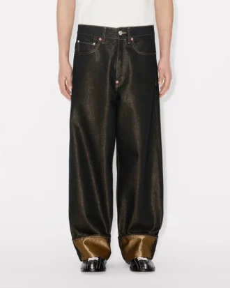 Uppvikta jeans i vid passform i japanskt denim