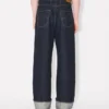 Uppvikta jeans i vid passform i japanskt denim Uppvikta jeans i vid passform i japanskt denim