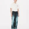 Uppvikta jeans i vid passform i japanskt denim Uppvikta jeans i vid passform i japanskt denim